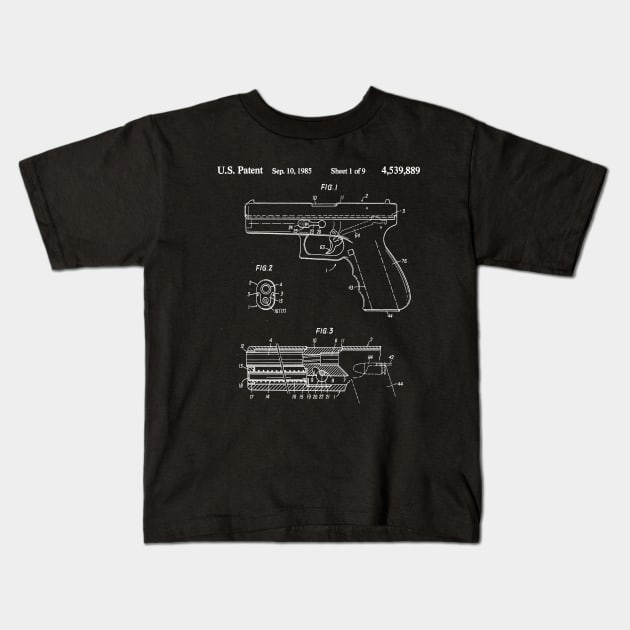 Glock Patent Design Kids T-Shirt by DennisMcCarson